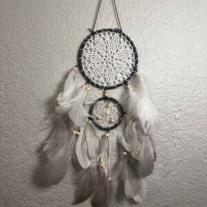 Eco friendly natural hand-crafted macrame windchime dreamcatcher wall hanging